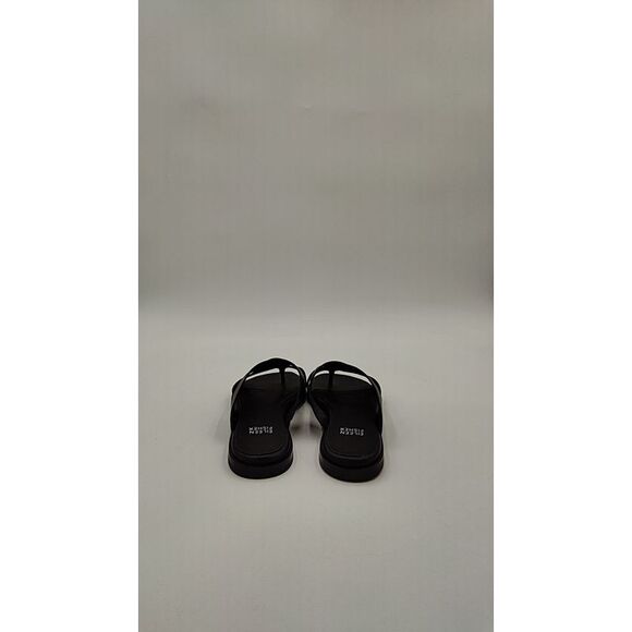 Eileen Fisher Women Kisto Leather Crisscross Thong Sandals Shoes Black 6 - Picture 3 of 3